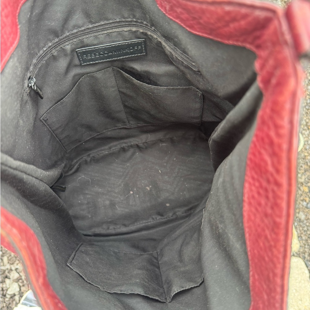Rebecca Minkoff Burgundy Pebbled Leather Hobo Shoulder Bag - Picture 14 of 16